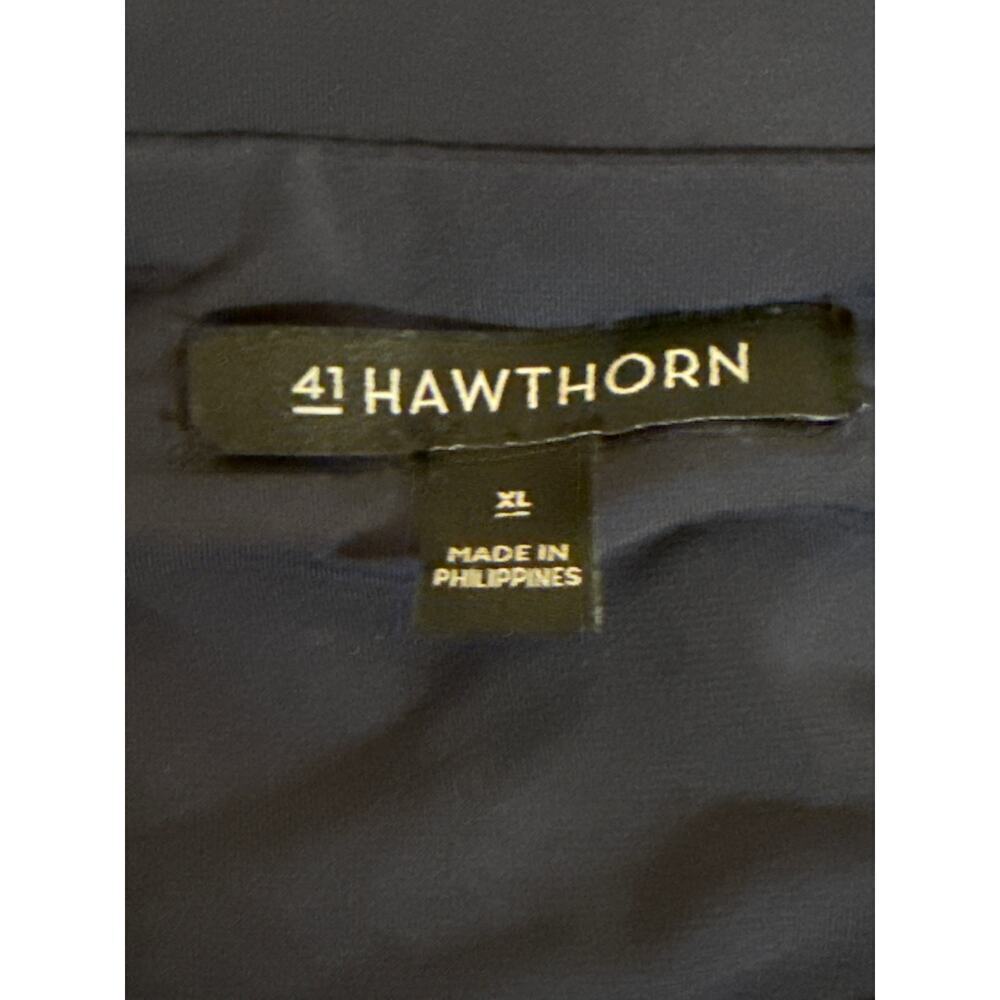 41 Hawthorn Women Elastic Waist Belted Button Front Wide Leg Jumpsuit SZ XL Navy - Picture 10 of 11